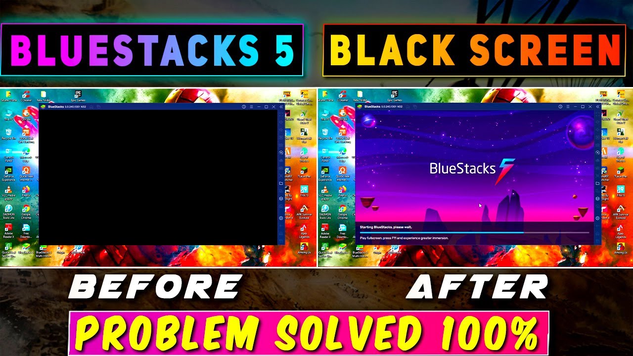 سیاه شدن صفحه در بلو استکس (Bluestacks) در ویندوز 10